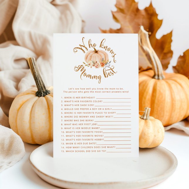 Floral citrouille Qui connaît maman meilleur jeu d (Créateur téléchargé)