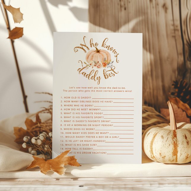 Floral citrouille Qui connaît papa meilleur baby s (Créateur téléchargé)