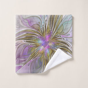 Floral Coloré Abstrait Fractal Avec Rose & Or