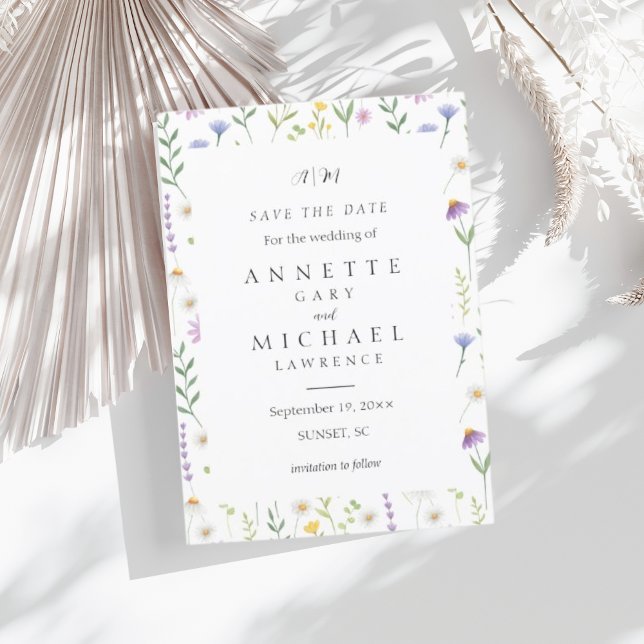 Floral coloré enregistrer la date Invitation (Créateur téléchargé)