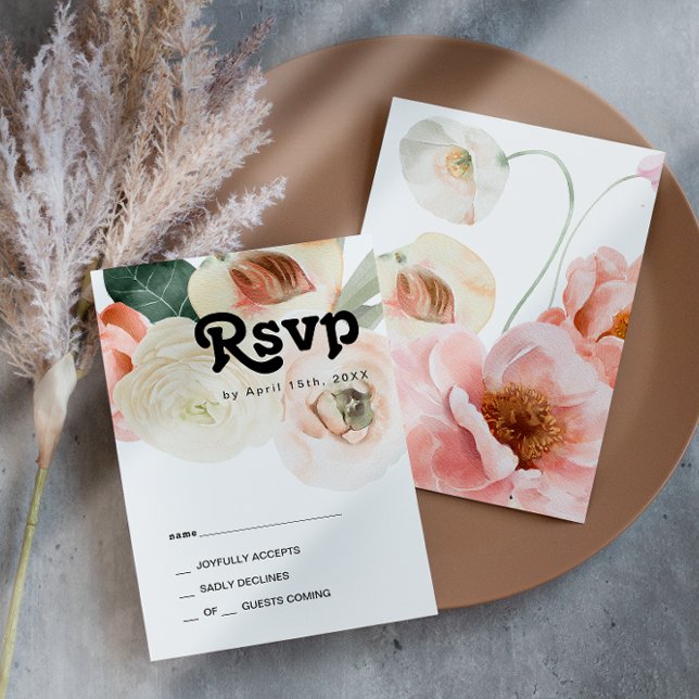 Floral coloré gras | Carte RSVP (Créateur téléchargé)