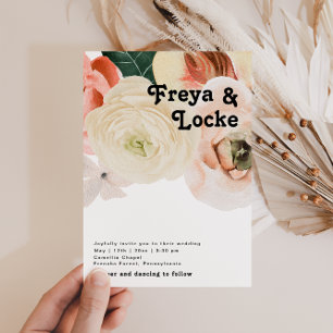 Floral coloré gras FAIRE-PART DE MARIAGE DÉCONTR