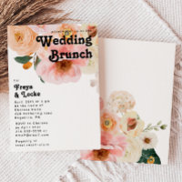 Floral coloré gras | Mariage Brunch Invitation