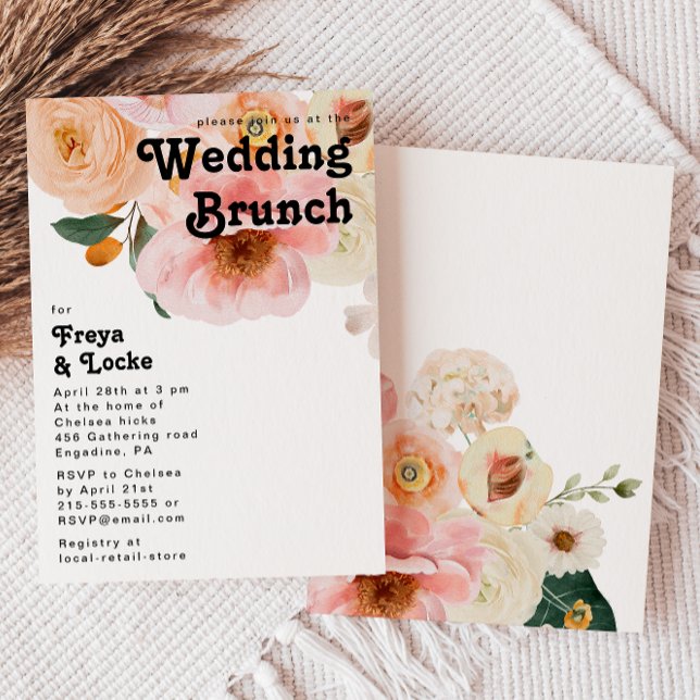 Floral coloré gras | Mariage Brunch Invitation (Créateur téléchargé)