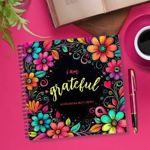 Floral coloré Je suis Grateful Gratitude Journal