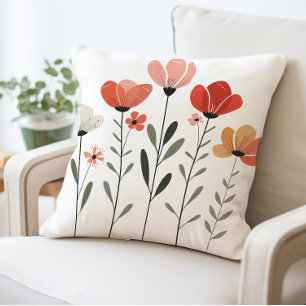 Floral Coussin décoratif, Design Fleur Moderne