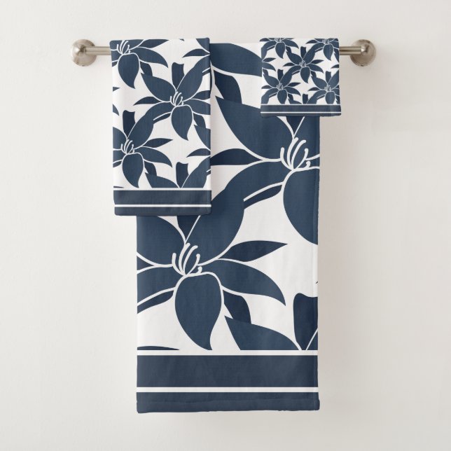 Floral Dahlia Bleu et Blanc (En situation)