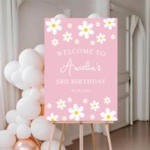 Floral Daisy Rose Anniversaire Poster de bienvenue
