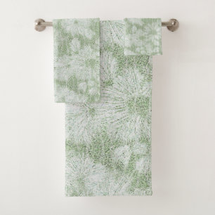 Floral Daisy Velvety LIme Green