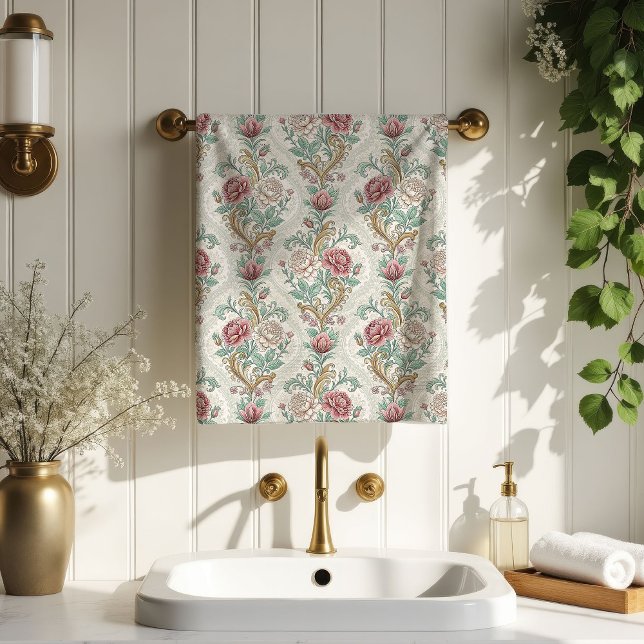 Floral Damask Towel Soft Vintage Bath Statement (Floral Damask Towel Soft Vintage Bath Statement)