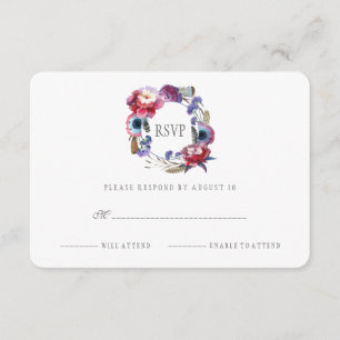 Floral de pivoine fleur sauvage avec plumes RSVP