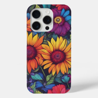Floral de tournesol Abstrait - iPhone 15 Pro Coque