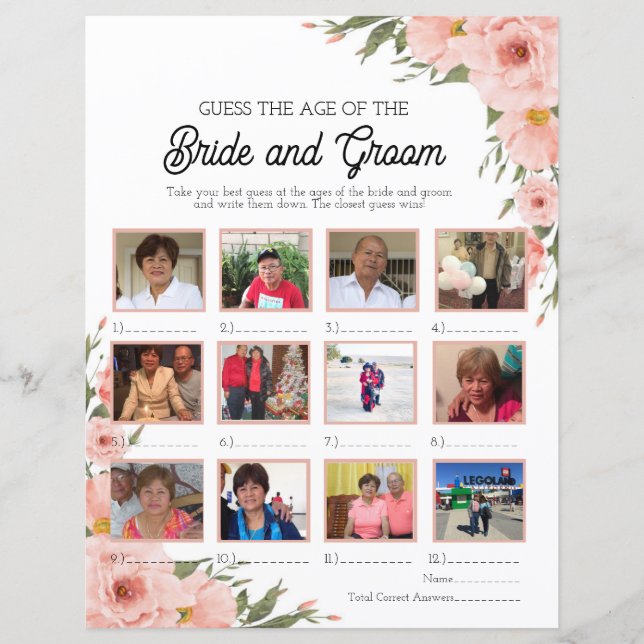 Floral devine l'âge de la mariée et de la chambre (Devant)