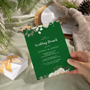 Floral d'hiver  Invitation à Brunch Mariage vert