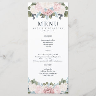 Floral d'hiver   Menu Mariage rustique