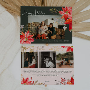 Floral d'hiver moderne Quatre photos Bonne carte d