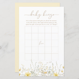 Floral d'or   Baby Bingo Game Card