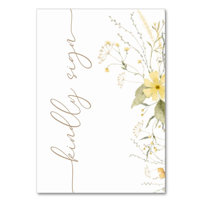 Floral d'or | Carte de la table de signature du Fl (Par défaut)