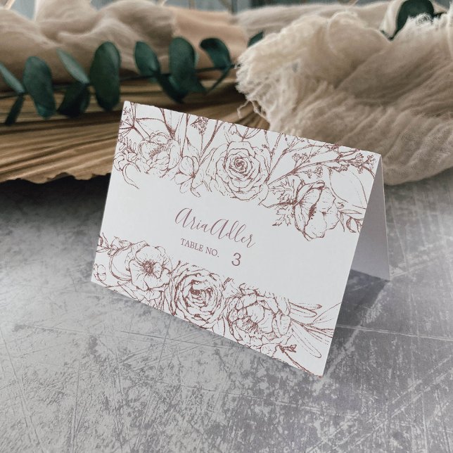 Floral doré | Cartes de Mariage Rose Gold (Créateur téléchargé)