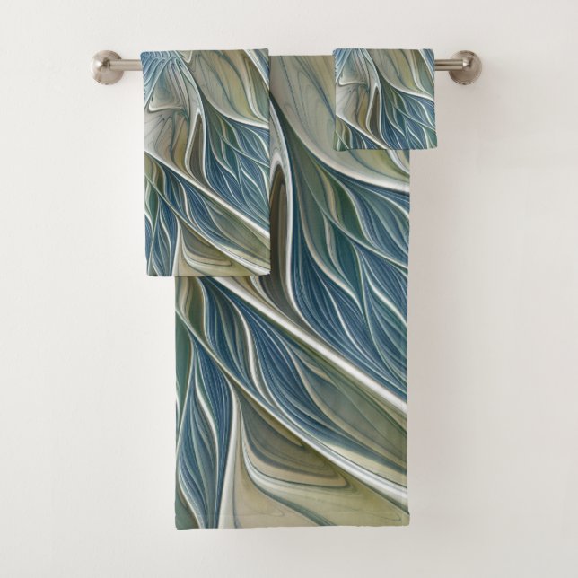 Floral Dream Motif Abstrait Blue Khaki Fractal (En situation)