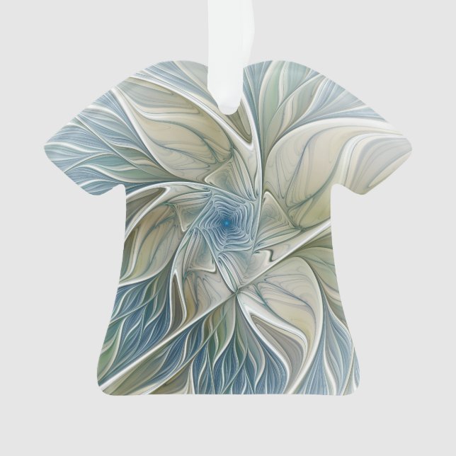 Floral Dream Motif Abstrait Blue Khaki Fractal (devant)