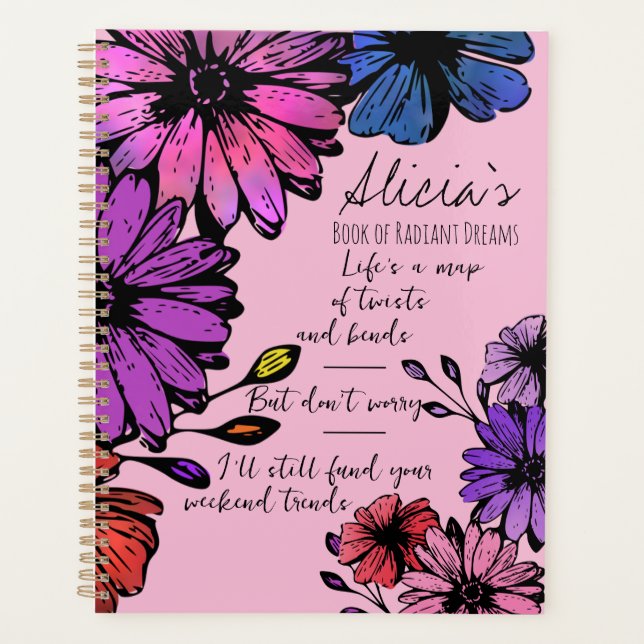Floral Dreams Planificateur pour filles (Devant)