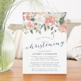 Floral du milieu de l'été   Invitation Christening