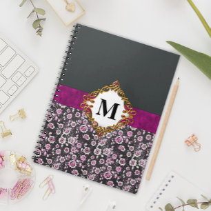 Floral Elegance Monogrammed Journal : rose Vintage