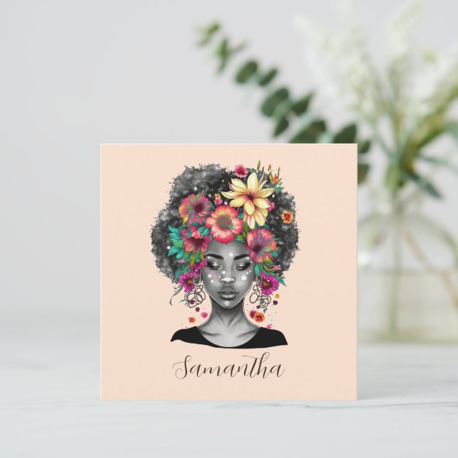 Floral Elegant Afro Femme (Debout devant)