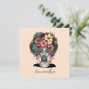 Floral Elegant Afro Femme