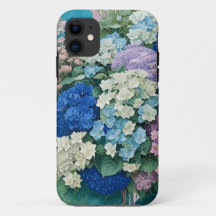 Floral Elegant Blue Hydrangeas coque iphone