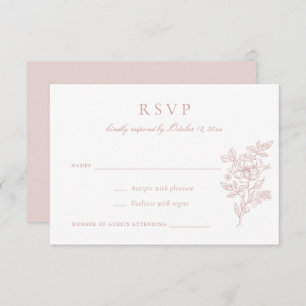 Floral Elegant Blush Wedding RSVP Invitation