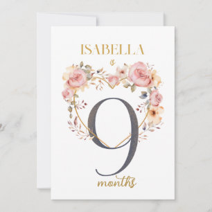 Floral Elegant Carte de la première année bébé jal