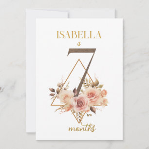 Floral Elegant Carte de la première année bébé jal