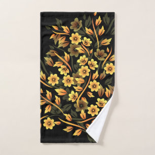 Floral élégant d'or noir