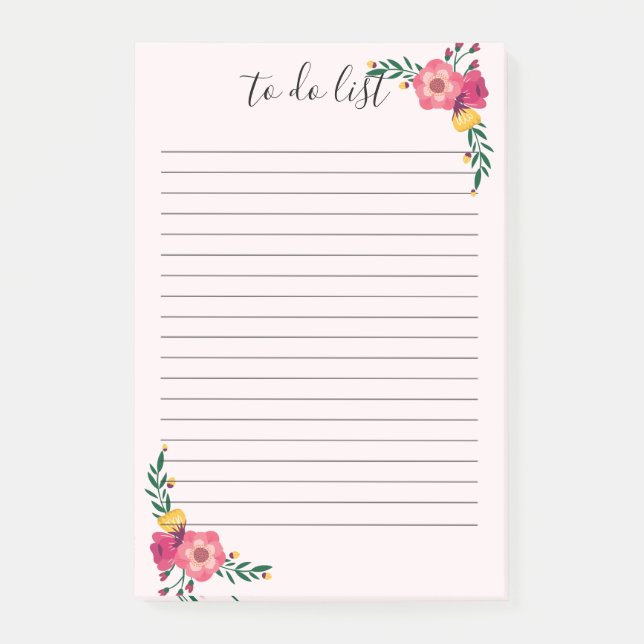 Floral élégant pour faire la note de post-it de (Devant)