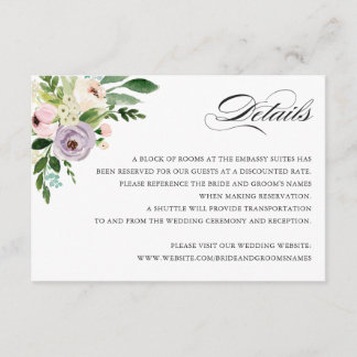 Floral Elegant Wedding Détails Insérer une carte