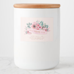 Floral Étiquette personnalisé / Jar pour maman