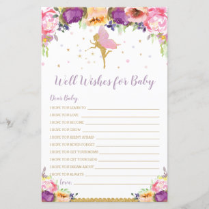 Floral Fairy Well Wings for Baby shower Game