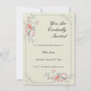 Floral Fancy Frame Nuptiale Douche invitation