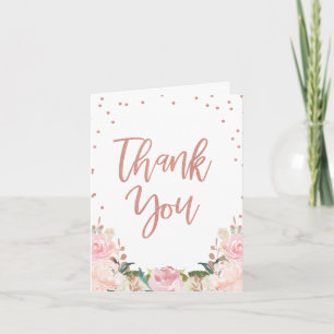 Floral Faux Rose Gold Fête des mariées Carte de re