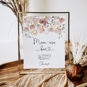 Floral fleur sauvage baby shower Momosa bar Poster