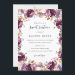 Floral Florom Purple Sweet 16 Invitation<br><div class="desc">Plus joli Sweet sixteen floral Invitations dans le Little Bayleigh Store!</div>