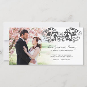 Floral Flourish 03 Mariage Faire-part Carte photo