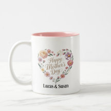 Floral Flower Leaf Joyeux Mère Day Mugs Cup Cadeau