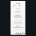 Floral flush moderne | Menu Dîner Mariage<br><div class="desc">Ce fleuron moderne | menu mariage pour dîner est parfait pour votre élégant boho luxe rose or, sauge vert, rose mariage. Le design se compose d'un cadre en feuille d'or ou d'un bouquet avec une tourbe rustique de printemps de pêche rouge, une fleur succulente à l'aquarelle géante classique, une verdure...</div>