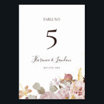 Floral flush moderne | Numéro de table<br><div class="desc">Ce fleuron moderne | numéro de table est parfait pour votre élégant boho luxe rose or, sauge vert, rose mariage rose vif. Le design se compose d'un cadre en feuille d'or ou d'un bouquet avec une tourbe rustique de printemps de pêche rouge, une fleur succulente à l'aquarelle géante classique, une...</div>