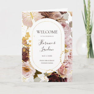 Floral flush moderne Programme de mariage plié