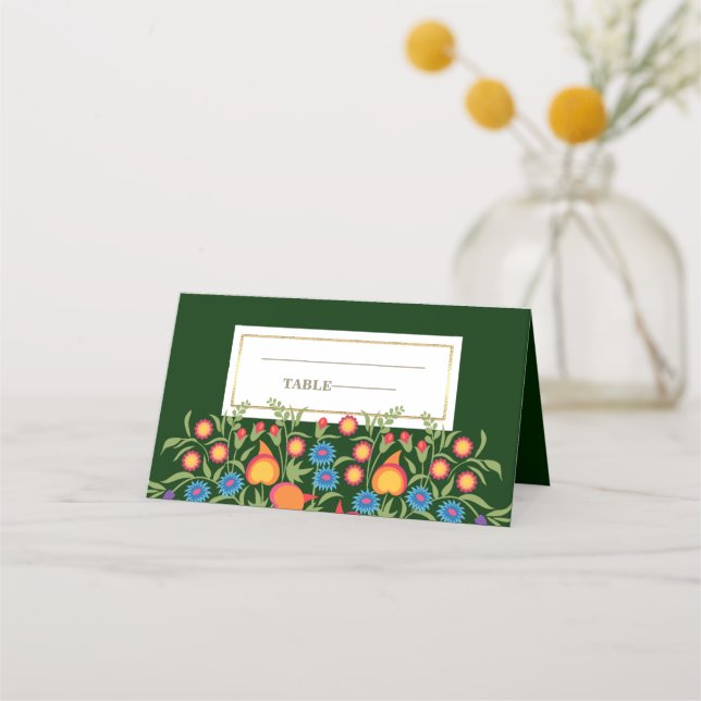 Floral Folal Art Design Table Place Cartes (Devant)