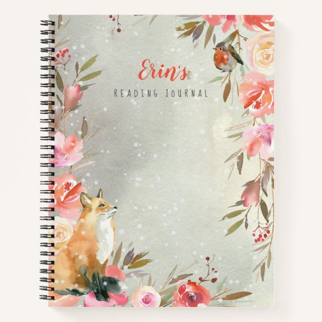 Floral Fox Reading Journal (Devant)